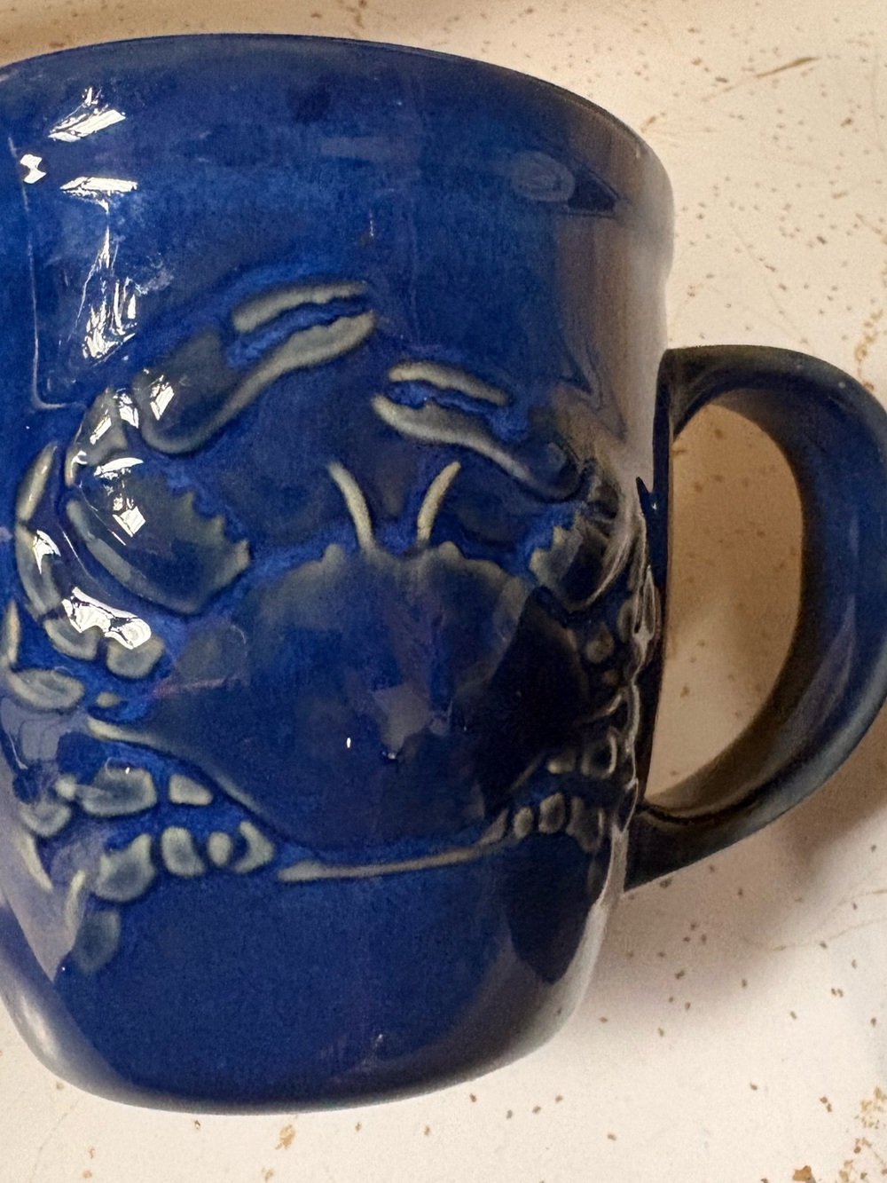 Lot 2 Blue Crab large Mugs Cups Ceramic set new nice! - Picture 2 of 7